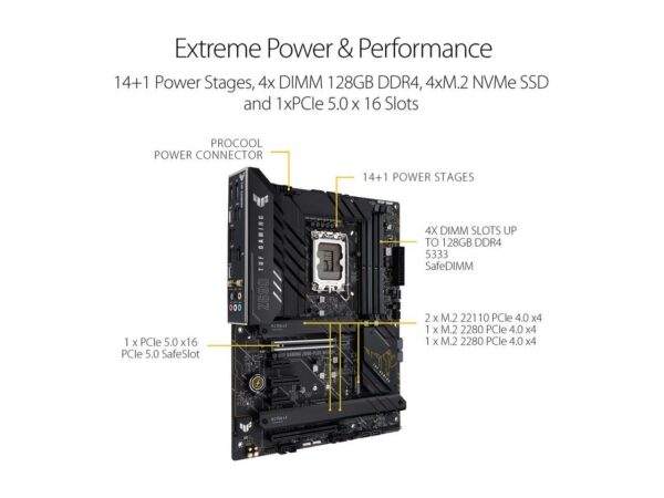 ASUS TUF Gaming Z690-Plus WiFi D4 LGA 1700 Intel Motherboard - Intel Motherboards