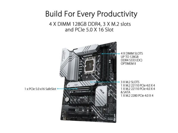 ASUS Prime Z690-P DDR4 LGA 1700 Intel Motherboard - Intel Motherboards