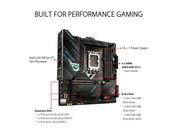 ASUS ROG Strix Z690-G Gaming WiFi 6E LGA 1700 Intel Motherboard - Intel Motherboards
