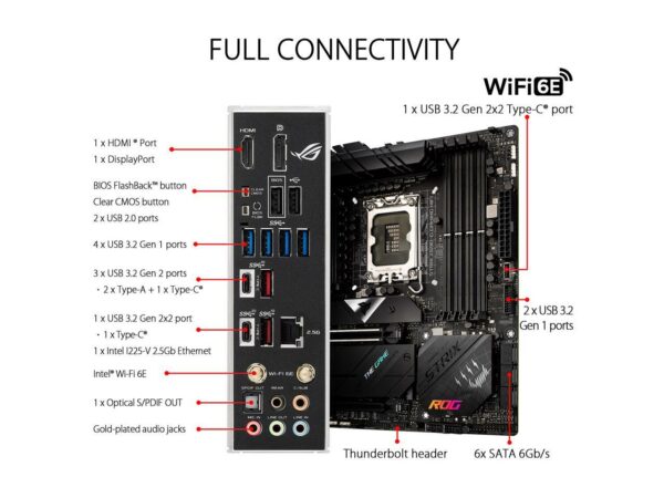 ASUS ROG Strix Z690-G Gaming WiFi 6E LGA 1700 Intel Motherboard - Intel Motherboards