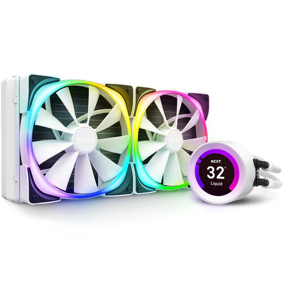 NZXT Kraken Z63 RGB 280MM AIO RGB CPU Liquid Cooler RL-KRZ63-RW with LGA 1700 Bracket White - AIO Liquid Cooling System