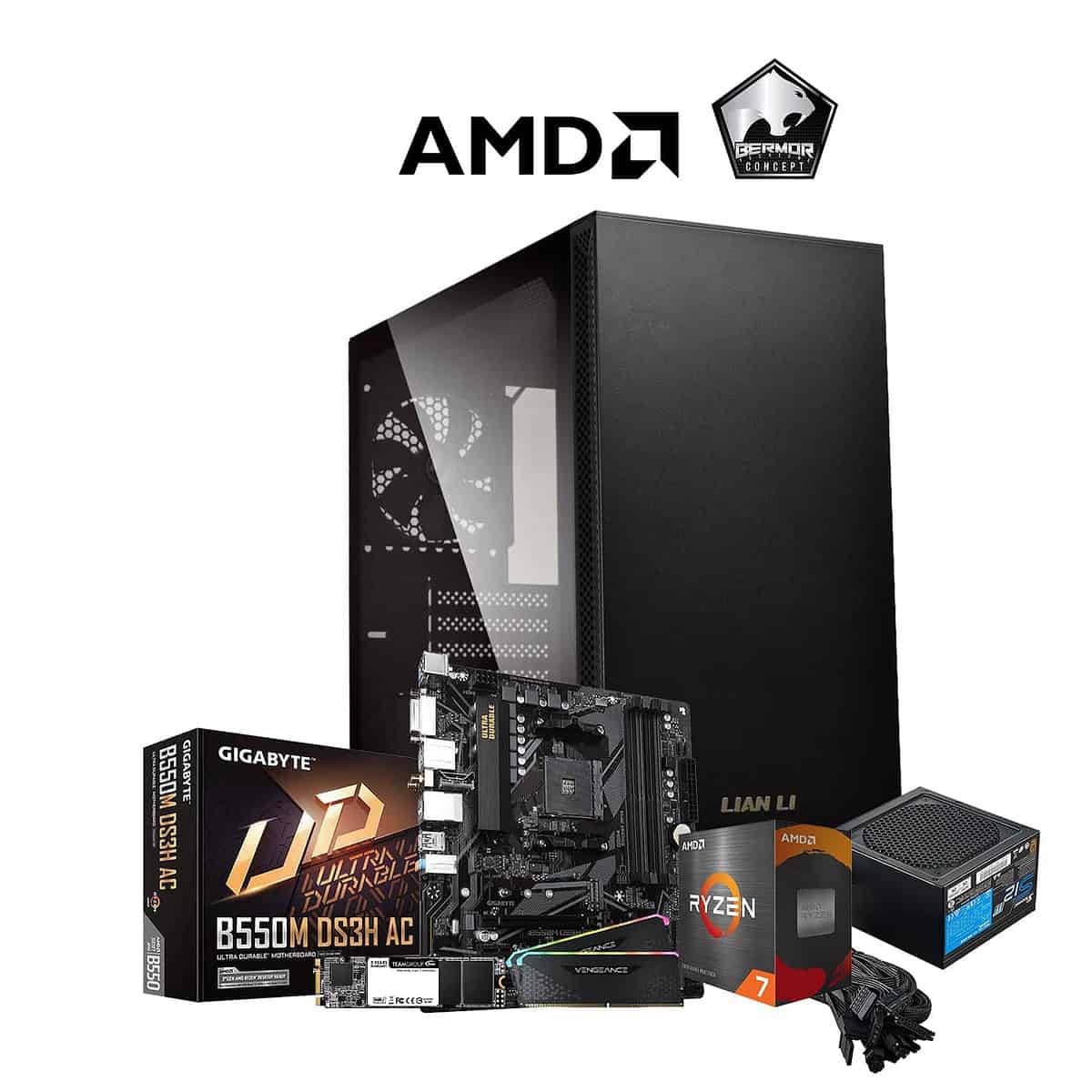 HANAGATA AMD Ryzen 7 5700G/16GB/512GB High Performance Editing and Gaming System Unit - Consumer Desktop