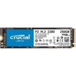 Crucial P2 250GB CT250P2SSD8M.2 2280 NVMe PCIe SSD -  2,400 MB/s Read, 1,800 MB/s Write Gen 3 x4