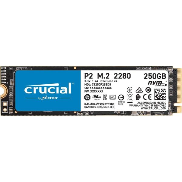 Crucial P2 250GB CT250P2SSD8M.2 2280 NVMe PCIe SSD -  2,400 MB/s Read, 1,800 MB/s Write Gen 3 x4 - BTZ Flash Deals