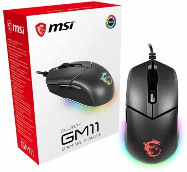 MSI Clutch GM11 5000 Adjustable DPI RGB USB Gaming Mouse - Computer Accessories