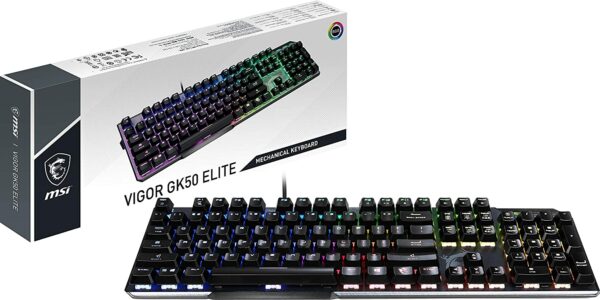 MSI Gaming Vigor GK50 Elite Backlit RGB LED Kailh Box White Mechanical Switches Gaming Keyboard - Computer Accessories