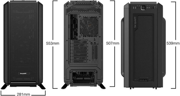 Be Quiet! Silent Base 802 Window Black 3 Pure Wings 2 Fans Sound Insulation Tempered Glass Window BGW39 - Chassis