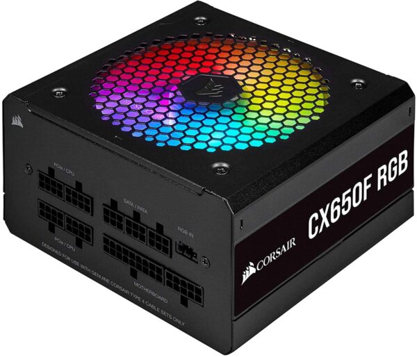 Corsair CX-F Series CX650F 650W 80+ Bronze Fully Modular RGB Power Supply Black/White - Power Sources