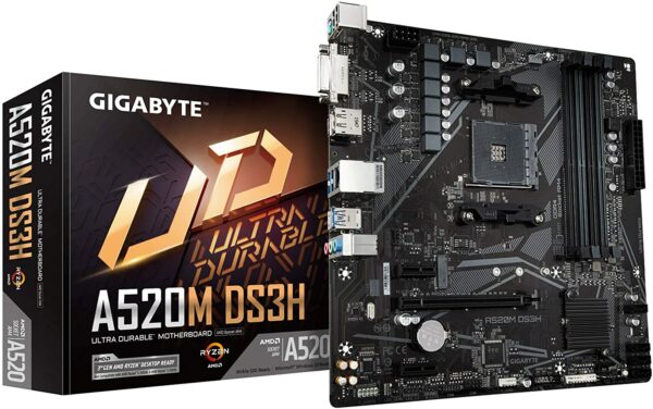 Gigabyte A520M DS3H MicroATX Motherboard - AMD Motherboards