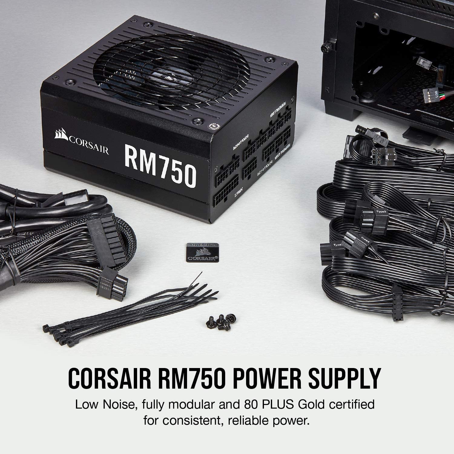 Corsair RM Series RM750 750 Watt 80+ Gold Certified Fully Modular Power  Supply - Black, White