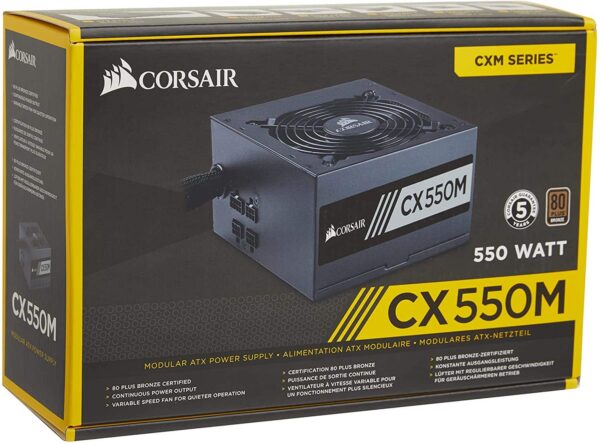 Corsair CX Series 550 Watt 80 Plus Bronze Certified Modular Power Supply - Power Sources
