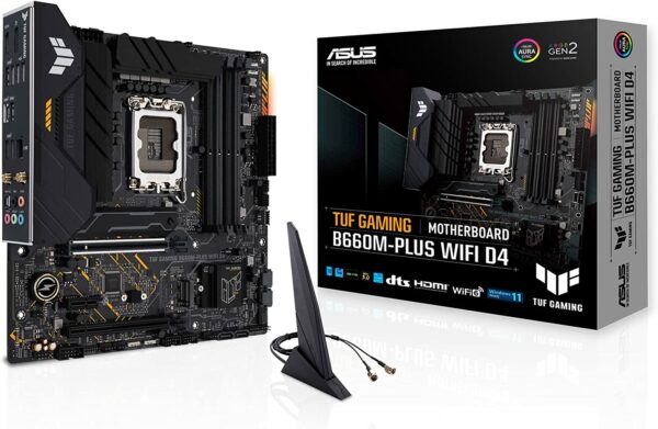 ASUS TUF Gaming B660M-PLUS WiFi D4 Intel 12th Gen LGA 1700 mATX Gaming Motherboard - Intel Motherboards