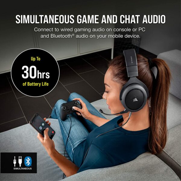 CORSAIR HS70 Bluetooth or Wired Gaming Headset - Computer Accessories