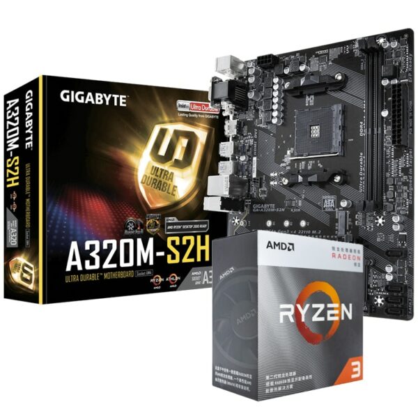 AMD Ryzen 3 3200G Processor+Gigabyte B450M-S2H Motherboard - AMD Motherboards