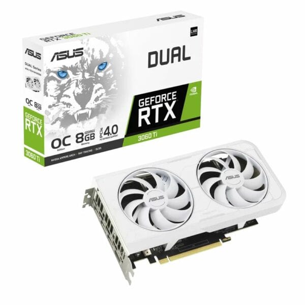 ASUS Dual NVIDIA GeForce RTX 3060 Ti OC Edition DUAL-RTX3060TI-O8G-V2 Gaming Graphics Black | White - Nvidia Video Cards