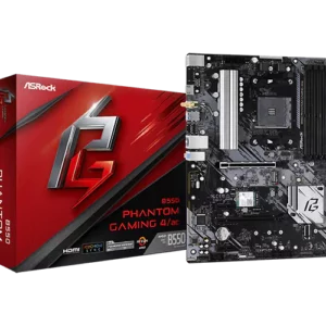 ASRock B550 Phantom Gaming 4 AC WIFI AM4 AMD Motherboard - AMD Motherboards