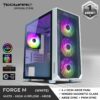 Tecware Forge M High Airflow w/ FREE 4 Omni aRGB Fans mATX PC Case White - Chassis