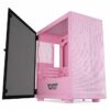 DarkFlash DLM21 Pink Mesh Micro ATX Case with Tempered Glass Door - Chassis