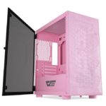 DarkFlash DLM21 Pink Mesh Micro ATX Case with Tempered Glass Door