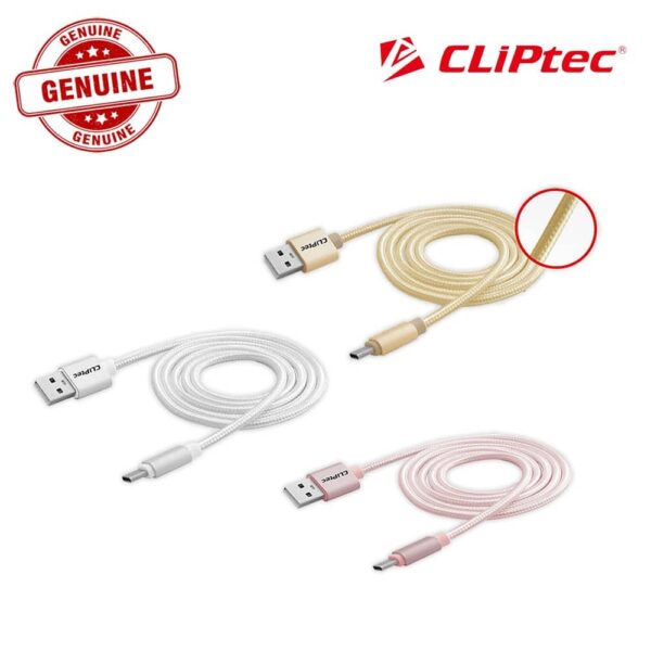 CLiptec Nylon Braided Type C Cable Rose Red - BTZ Flash Deals