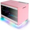 InWin A1 Pink White Mini-ITX Tower with Integrated ARGB Lighting | 750W Gold 80 Plus Power Supply | 2x Fans Computer Chassis Case - Chassis