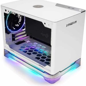 InWin A1 Prime White Mini-ITX Tower with Integrated ARGB Lighting | 750W Gold 80 Plus Power Supply | 2x Fans Computer Chassis Case - Chassis