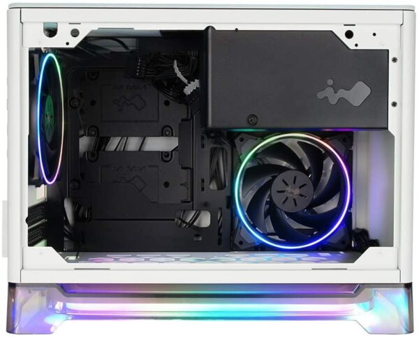 InWin A1 Prime White Mini-ITX Tower with Integrated ARGB Lighting | 750W Gold 80 Plus Power Supply | 2x Fans Computer Chassis Case - Chassis
