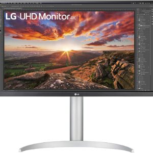 LG 27UP850-W 27” UHD 3840 x 2160 IPS Display, VESA DisplayHDR 400, DCI-P3 Silver Monitor - Monitors