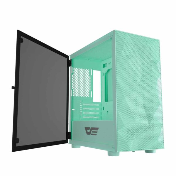 DarkFlash DLM21 Neo Mint Mesh Micro ATX Case with Tempered Glass Door - Chassis