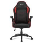 Sharkoon Elbrus 1 Gaming Chair Breathable Fabric Cover Padded Armrests Black/Red