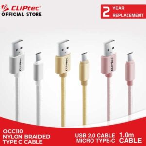 CLiptec Nylon Braided Type C Cable Rose Red - BTZ Flash Deals