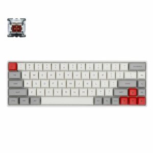 Skyloong GK68XS Hotswap Dak Grey/Red Wireless or Wired Mechanical Keyboard Red Switch Bluetooth 5.1 - Computer Accessories