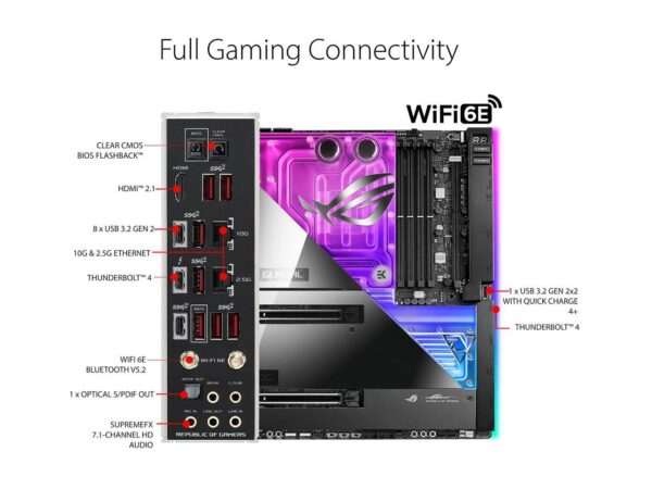 ASUS ROG Maximus Z690 Extreme Glacial WiFi 6E LGA 1700 Intel 12th Gen EATX Gaming Motherboard - Intel Motherboards