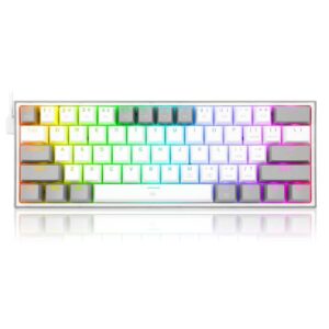 Redragon K617 FIZZ 60% Wired RGB Gaming Keyboard - White Grey