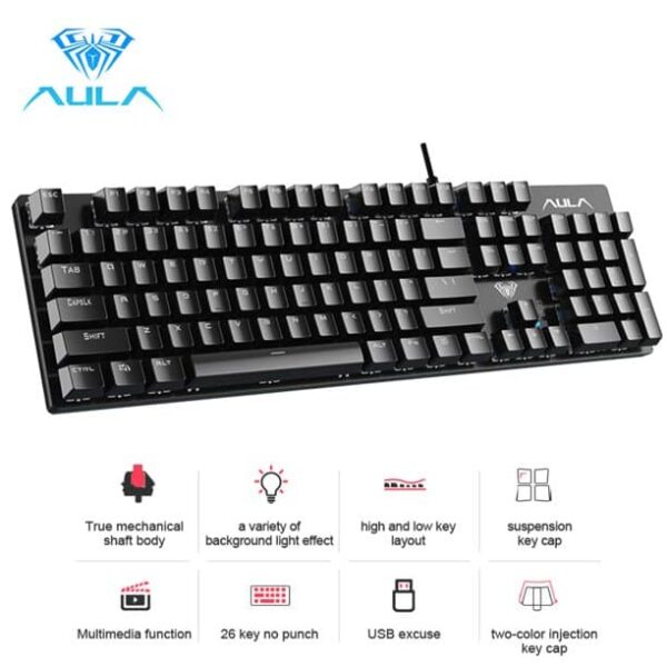 Aula S2022 RGB Backlit Mechanical Gaming Keyboard - Computer Accessories
