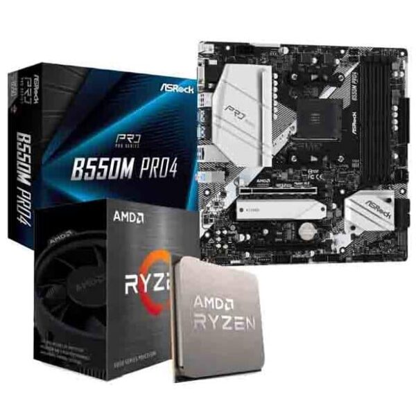 AMD Ryzen 5 5600G+Asrock B550M Pro 4 Processor Motherboard Bundle - AMD Motherboards