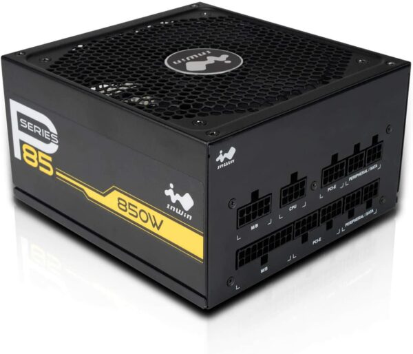 IN WIN P85 P Series 850 Watt Fully Modular Power Supply 80+ Gold Certified, Black - Power Sources