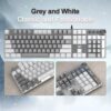 AULA F2088 White/Black Mechanical Keyboard Wired with Wrist Rest - BTZ Flash Deals
