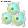 DarkFlash C6MS 3in1 | 5in1 Aurora Spectrum RGB Fan Pack Case Fans Pink/Neo Mint/Black/White - Black, 3 in 1