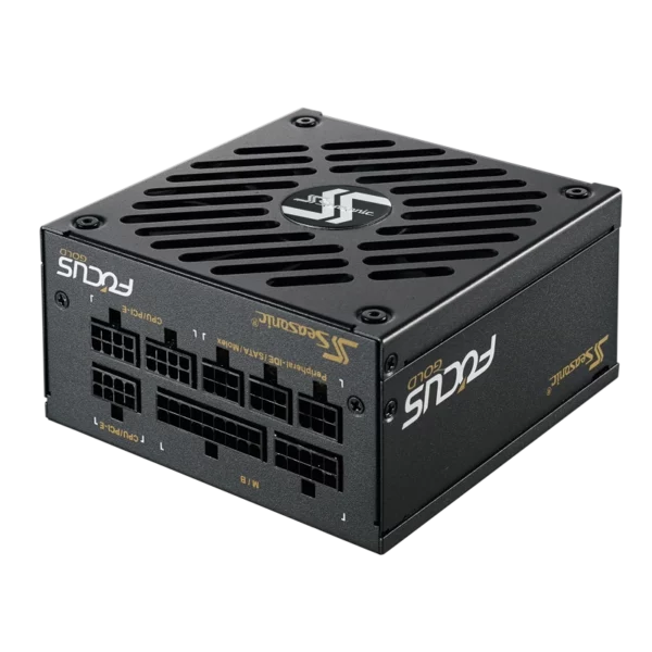 Seasonic Focus SGX 650W 80+ SFX Gold Full-Modular Power Supply SSR-650SGX
 	COMPACT SIZE: 125 mm (L) x 125 mm (W) x 63.5 mm (H).
 	FULL MODULAR: Use only the cables you need to reduce clutter to maximize airflow for a better ventilated system.
 	80 PLUS GOLD: Less energy gets wasted during power conversion; Cut down your electricity usage and be Eco-Friendly.
 	PREMIUM HYBRID FAN CONTROL: Unsurpassed silent performance in Fanless Mode. Functions in three operational stages: Fanless Mode, Silent Mode, and Cooling Mode.
 	10 YEAR WORRY-FREE WARRANTY: Our commitment to superior quality.