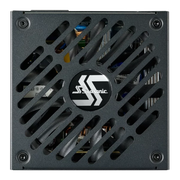 Seasonic Focus SGX 650W 80+ SFX Gold Full-Modular Power Supply SSR-650SGX
 	COMPACT SIZE: 125 mm (L) x 125 mm (W) x 63.5 mm (H).
 	FULL MODULAR: Use only the cables you need to reduce clutter to maximize airflow for a better ventilated system.
 	80 PLUS GOLD: Less energy gets wasted during power conversion; Cut down your electricity usage and be Eco-Friendly.
 	PREMIUM HYBRID FAN CONTROL: Unsurpassed silent performance in Fanless Mode. Functions in three operational stages: Fanless Mode, Silent Mode, and Cooling Mode.
 	10 YEAR WORRY-FREE WARRANTY: Our commitment to superior quality.