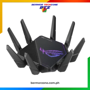 ASUS ROG Rapture WiFi 6 Gaming Router GT-AX11000 Tri-Band 10 Gigabit Wireless Router<ul class="a-unordered-list a-vertical a-spacing-mini">
 	<li><span class="a-list-item">Triple level game acceleration accelerate game traffic With device, game packet and game server prioritization</span></li>
 	<li><span class="a-list-item">Cutting edge hardware offers the best performance 1.8 GigaHertz Quad Core cpu and 2.5 G gaming port for ultimate performance</span></li>
 	<li><span class="a-list-item">Your own gaming mesh network Compatible with ASUS AiMesh Wi Fi system for seamless whole home coverage.Memory:256 MB Flash,1 GB RAM</span></li>
 	<li><span class="a-list-item">ASUS wrt enables support for open, advanced monitoring and control which includes device bandwidth utilization as well as device or usage prioritization</span></li>
 	<li><span class="a-list-item">ASUS AiProtection security to neutralize internet threats before they hit your network</span></li>
 	<li><span class="a-list-item">Nextgen ax Wi Fi is backward compatible with 802.11a/b/g/n/ac Wi Fi devices and Supports current Wi Fi devices. Operating Frequency:2.4 GigaHertz, 5 GigaHertz 1, 5 GigaHertz 2</span></li>
</ul>