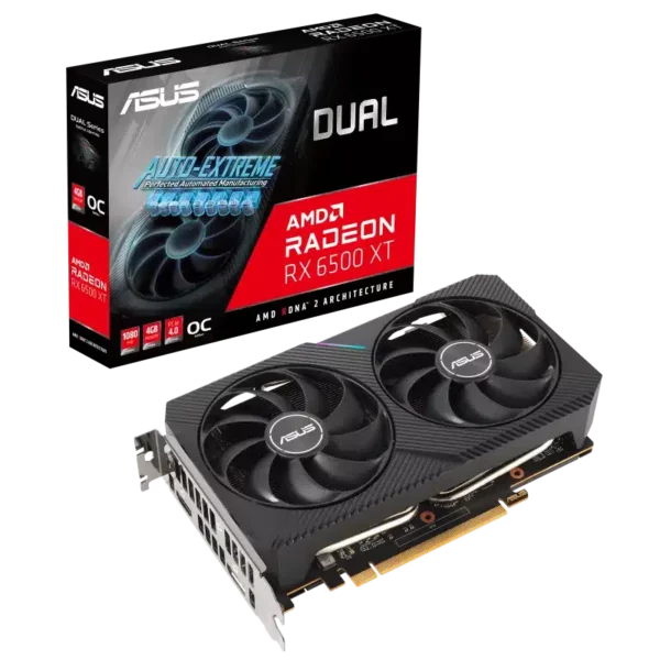 ASUS Dual Radeon™ RX 6500 XT OC Edition 4GB GDDR6 Video Card - AMD Video Cards