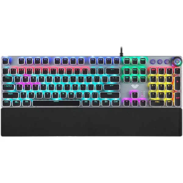 AULA F2058 Wired Mechanical Gaming Keyboard with Wrist Rest - BTZ Flash Deals