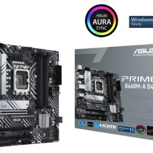 Asus Prime B660M-A D4 LGA1700 Intel 12th Gen mATX Motherboard - Intel Motherboards