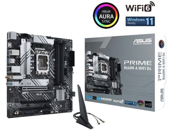 Asus Prime B660M-A WIFI DDR4 LGA 1700 mATX Motherboard - Intel Motherboards