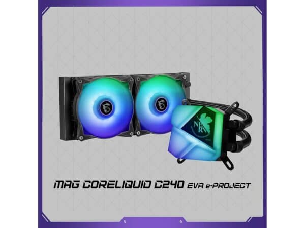 MSI MAG CoreLiquid C240 EVA e-PROJECT 240MM AIO Liquid CPU Cooler - AIO Liquid Cooling System
