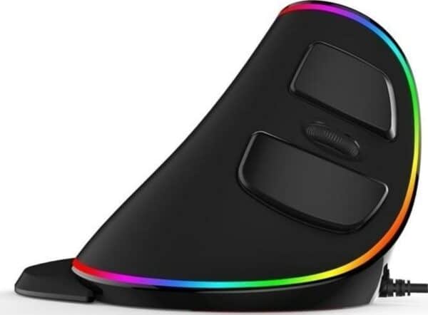 DELUX M618PLUS RGB Wired Ergonomic Vertical Mouse - Computer Accessories
