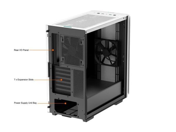 DeepCool CK500 with Two Pre-Installed 140mm Airflow Fans Black | White Mid-Tower ATX Case - Chassis