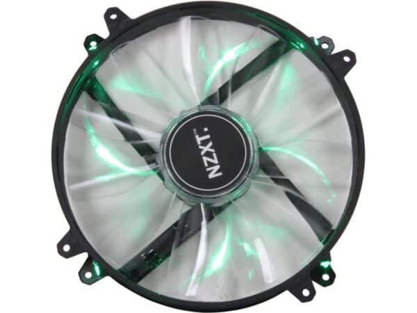 NZXT RF-FZ20S-G1 200MM Wide Green LED Fan with Sleeved-Cable - Cooling Systems